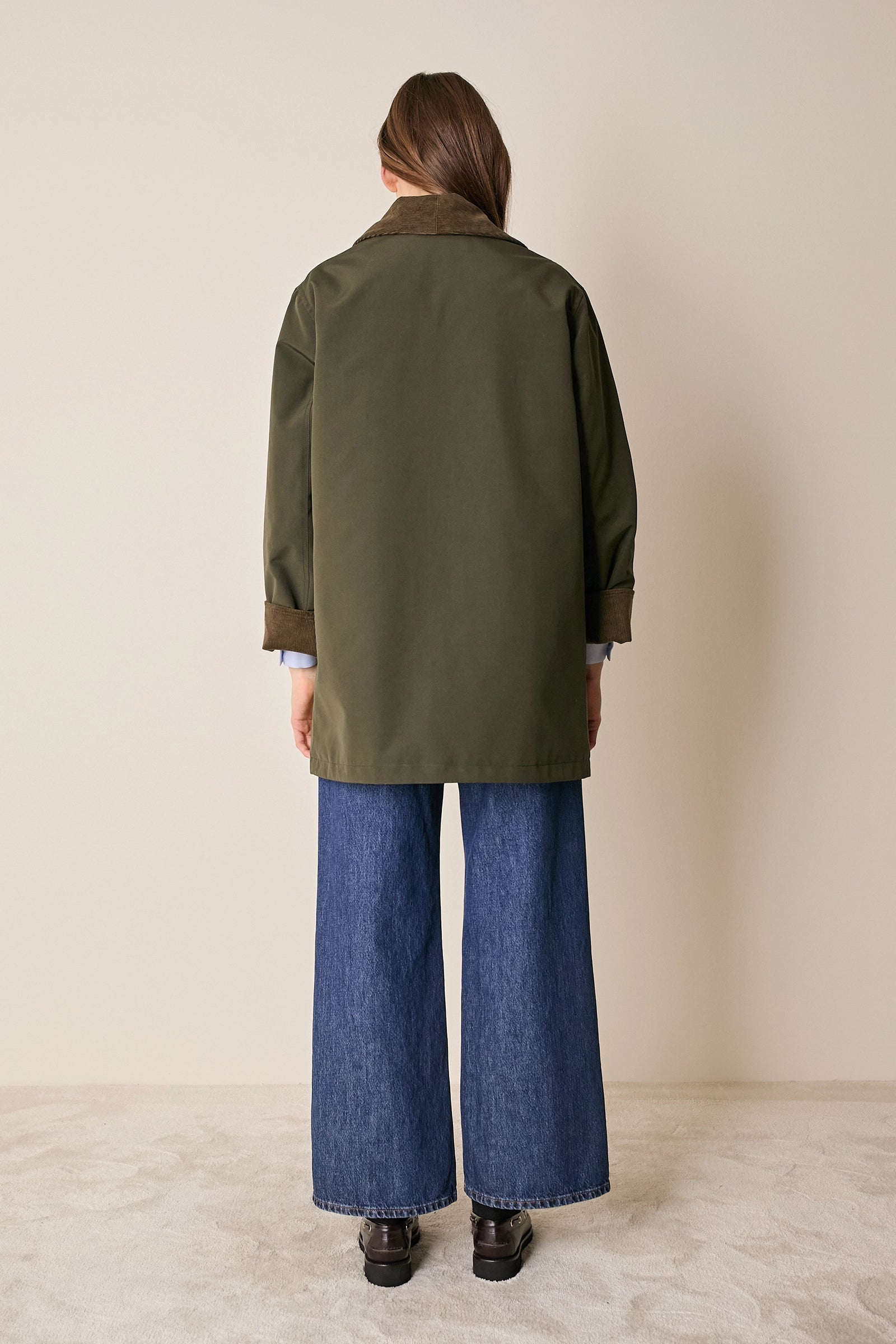 Giacca imbottita con colletto in velluto