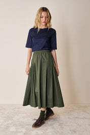 Midi skirt with pleated details