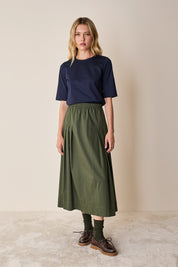 Midi skirt with pleated details