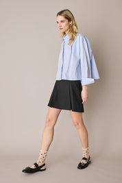 Gonna in lana con pieghe a cannoncino