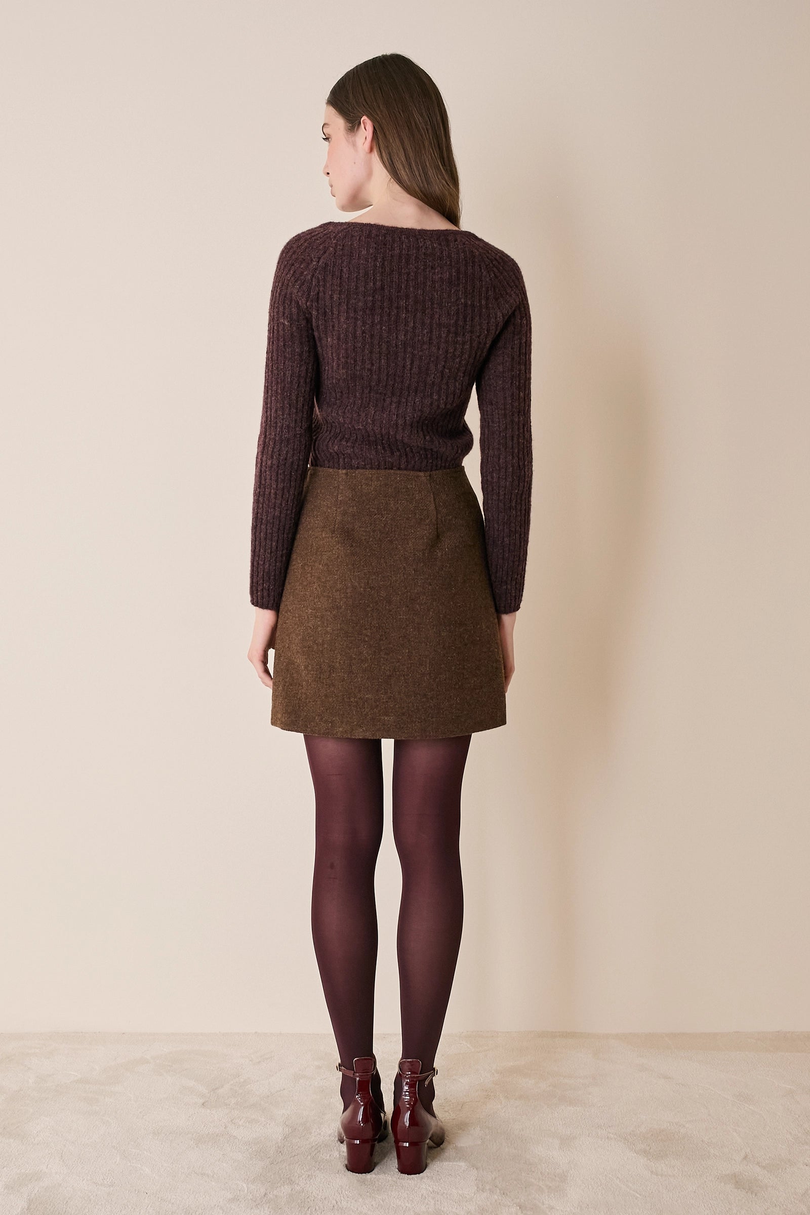 Gonna a trapezio in lana