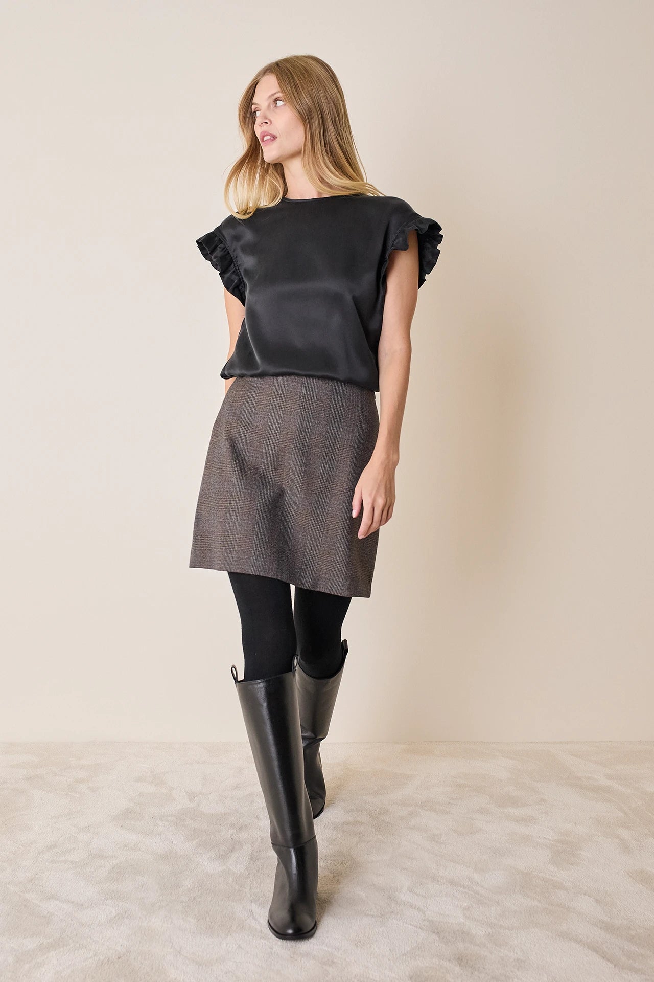 Gonna a trapezio in lana