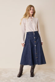 Gonna lunga in denim