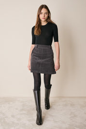 Gonna in velluto a coste