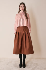 Gonna a pieghe in seta