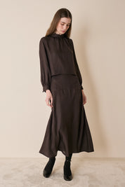 Gonna lunga in blend di seta