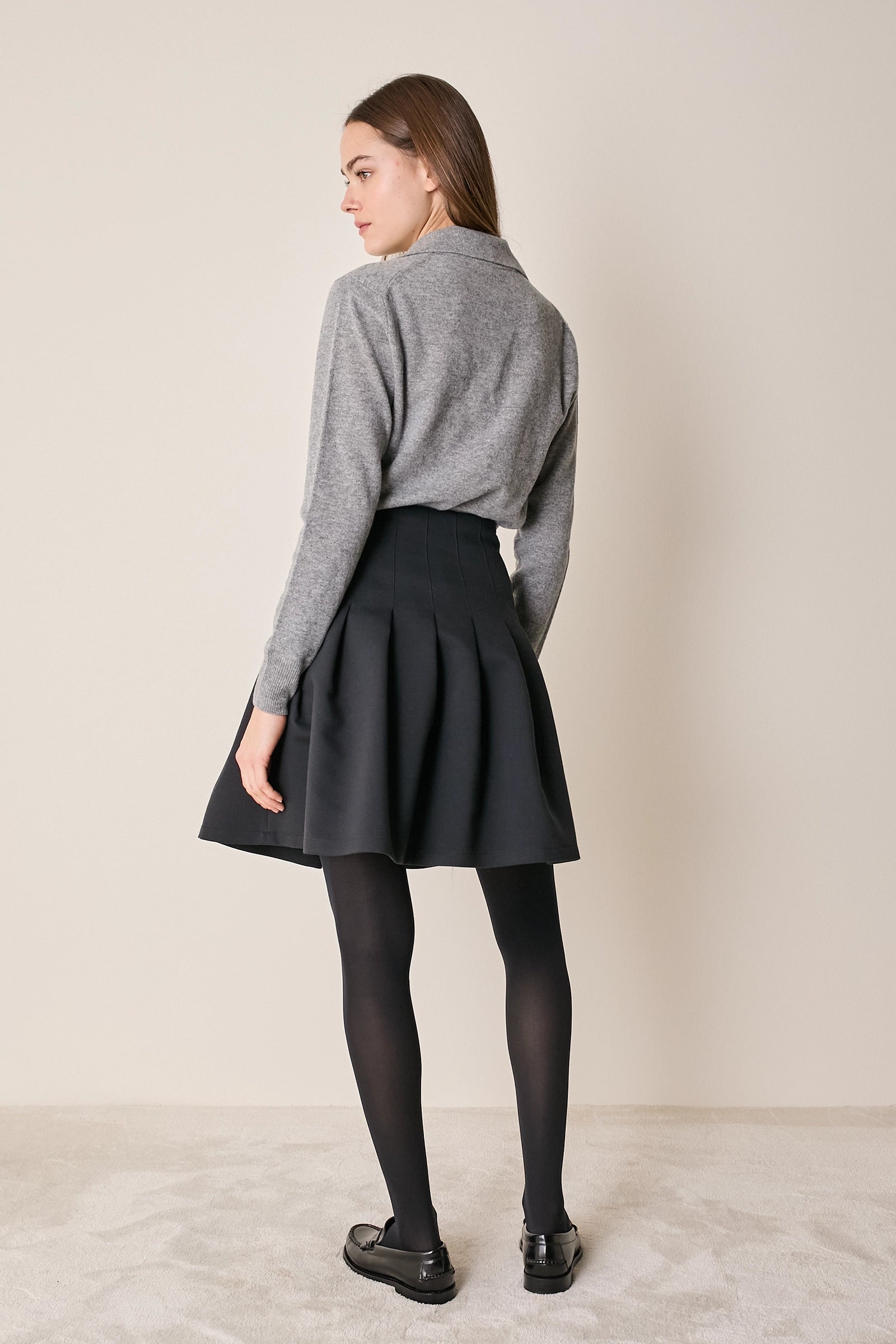 Gonna college in blend di lana