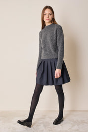 Gonna college in blend di lana