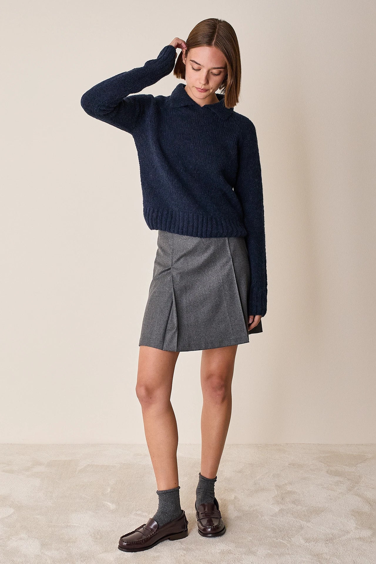Box pleat skirt