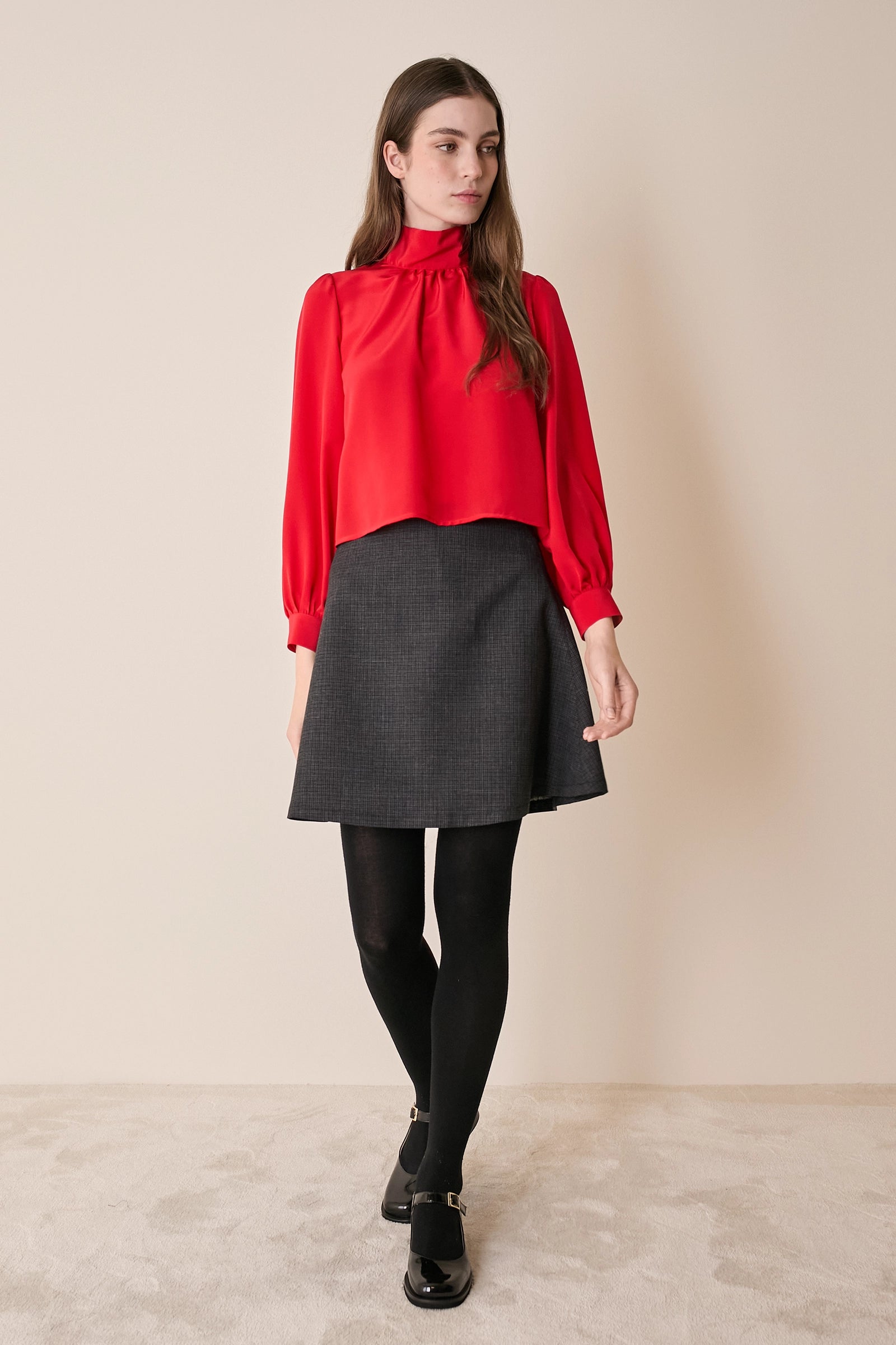 Virgin wool tartan skirt