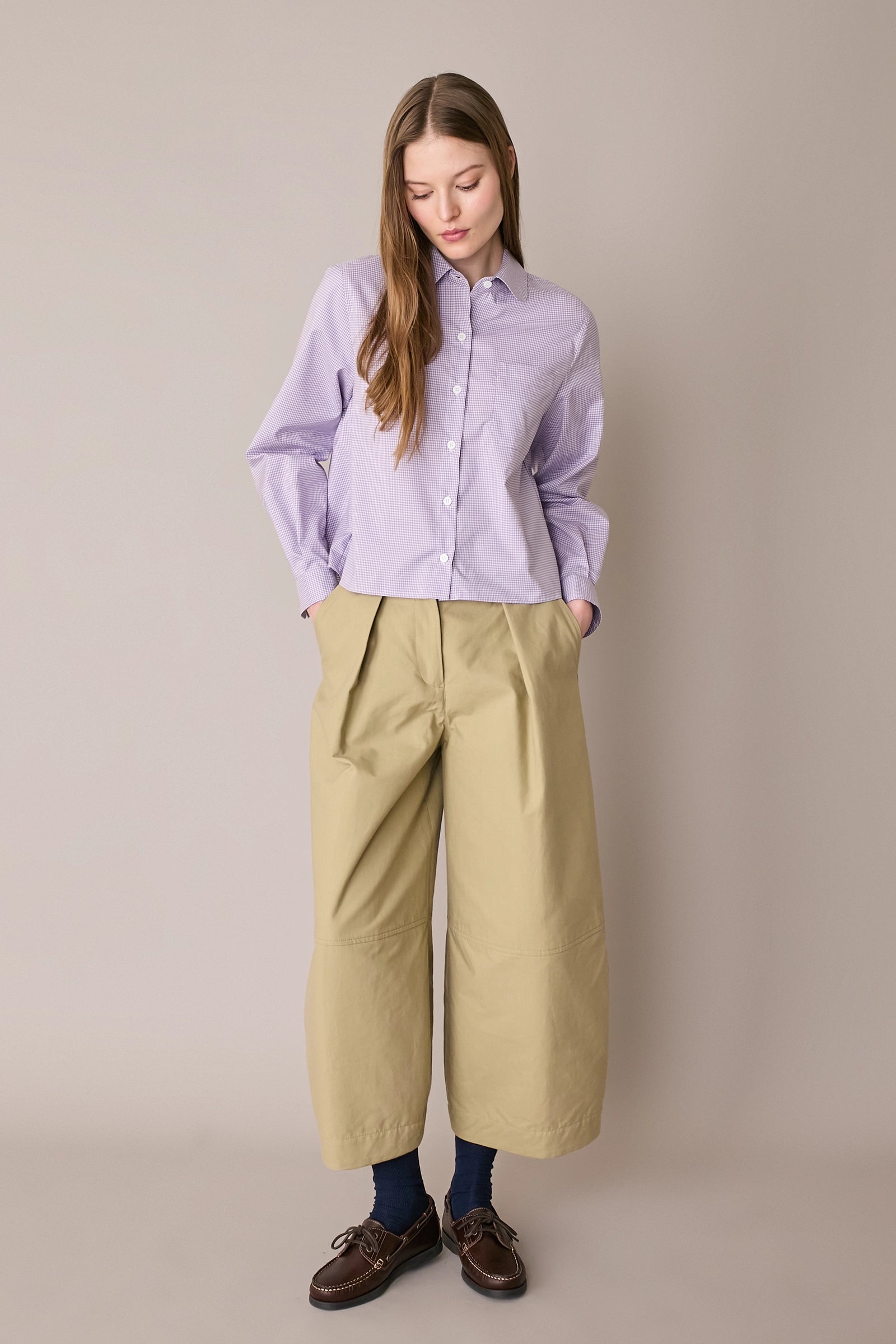 Camicia con colletto stondato