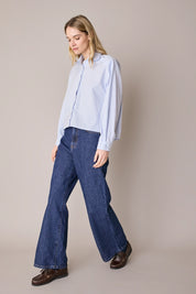 Camicia boxy con colletto volant
