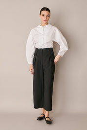 Camicia in cotone con maniche scultoree