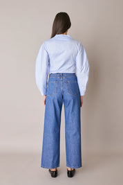 Camicia in cotone con maniche scultoree