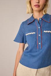 Embroidered chicken polo shirt