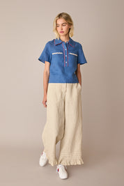 Embroidered chicken polo shirt