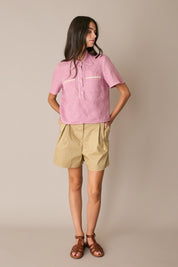 Embroidered chicken polo shirt