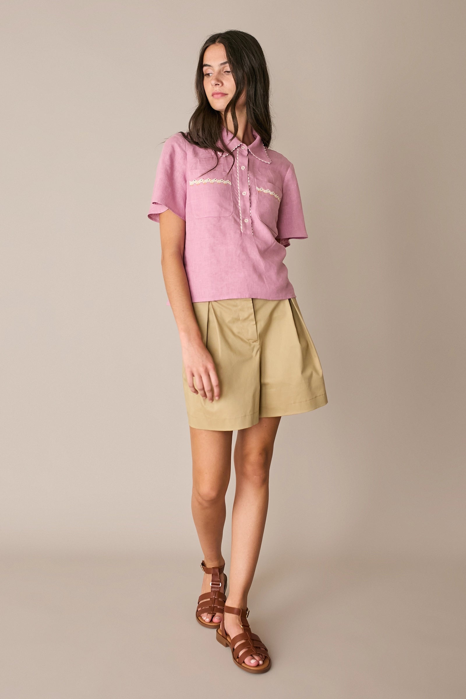 Embroidered chicken polo shirt