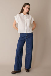 Camicia in lino con taschino
