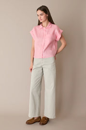 Camicia in lino con taschino