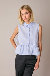 Sleeveless tie-detail blouse
