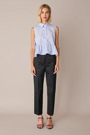 Sleeveless tie-detail blouse