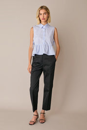 Sleeveless tie-detail blouse