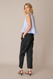 Sleeveless tie-detail blouse