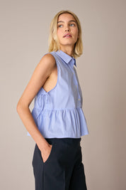 Sleeveless tie-detail blouse
