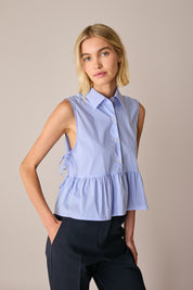 Sleeveless tie-detail blouse
