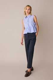 Sleeveless tie-detail blouse