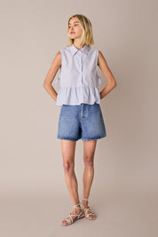 Sleeveless tie-detail blouse