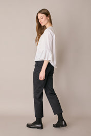 Top in cotone con maniche a campanella