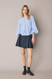 Top in cotone con maniche a campanella