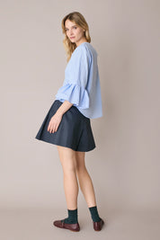 Top in cotone con maniche a campanella