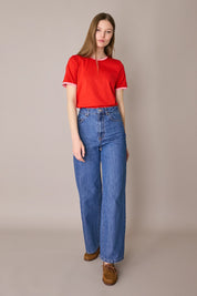 T-shirt con profili a contrasto