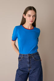 T-shirt con profili a contrasto