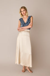 Silk ruffle top