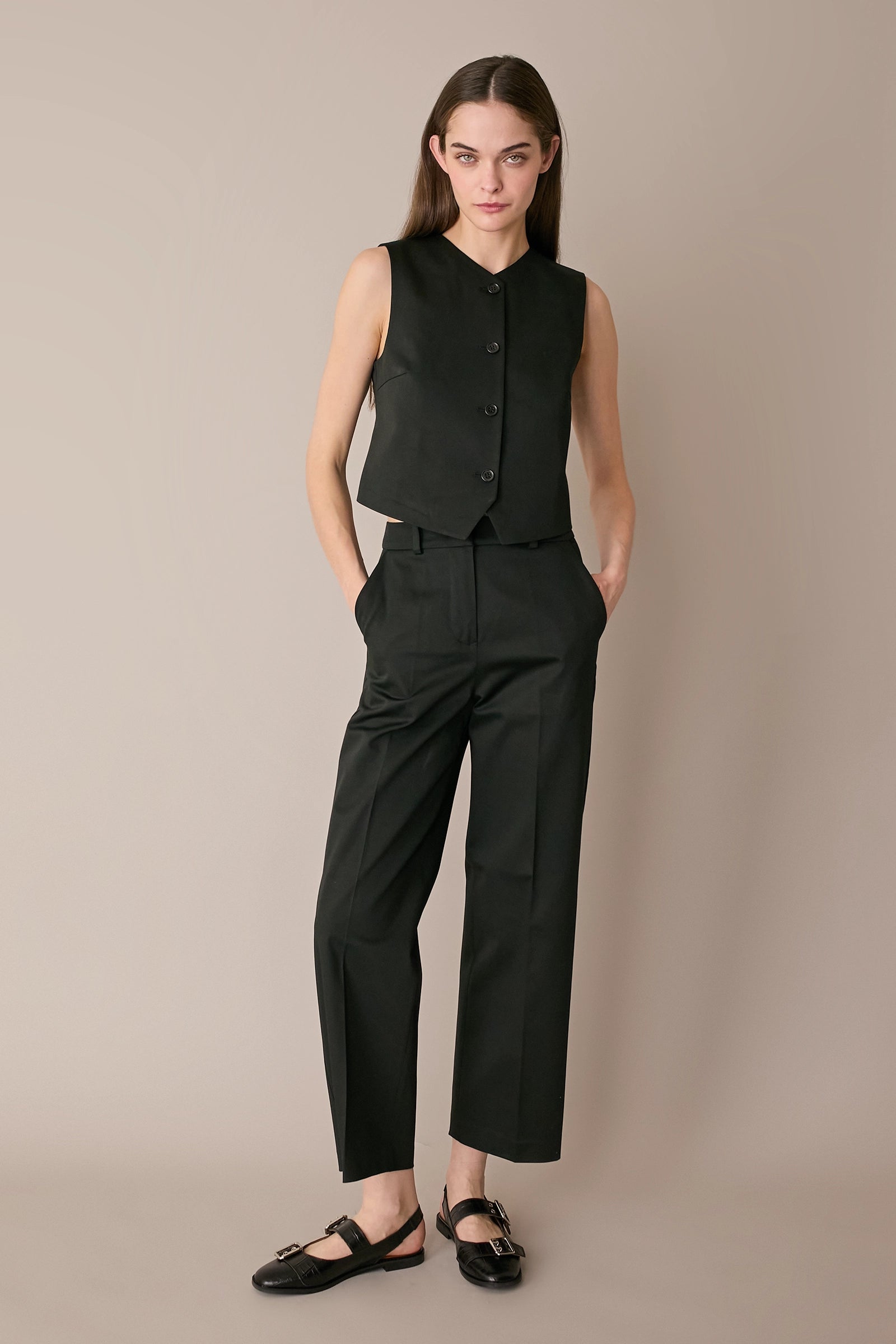 Pantaloni in cotone con cintura