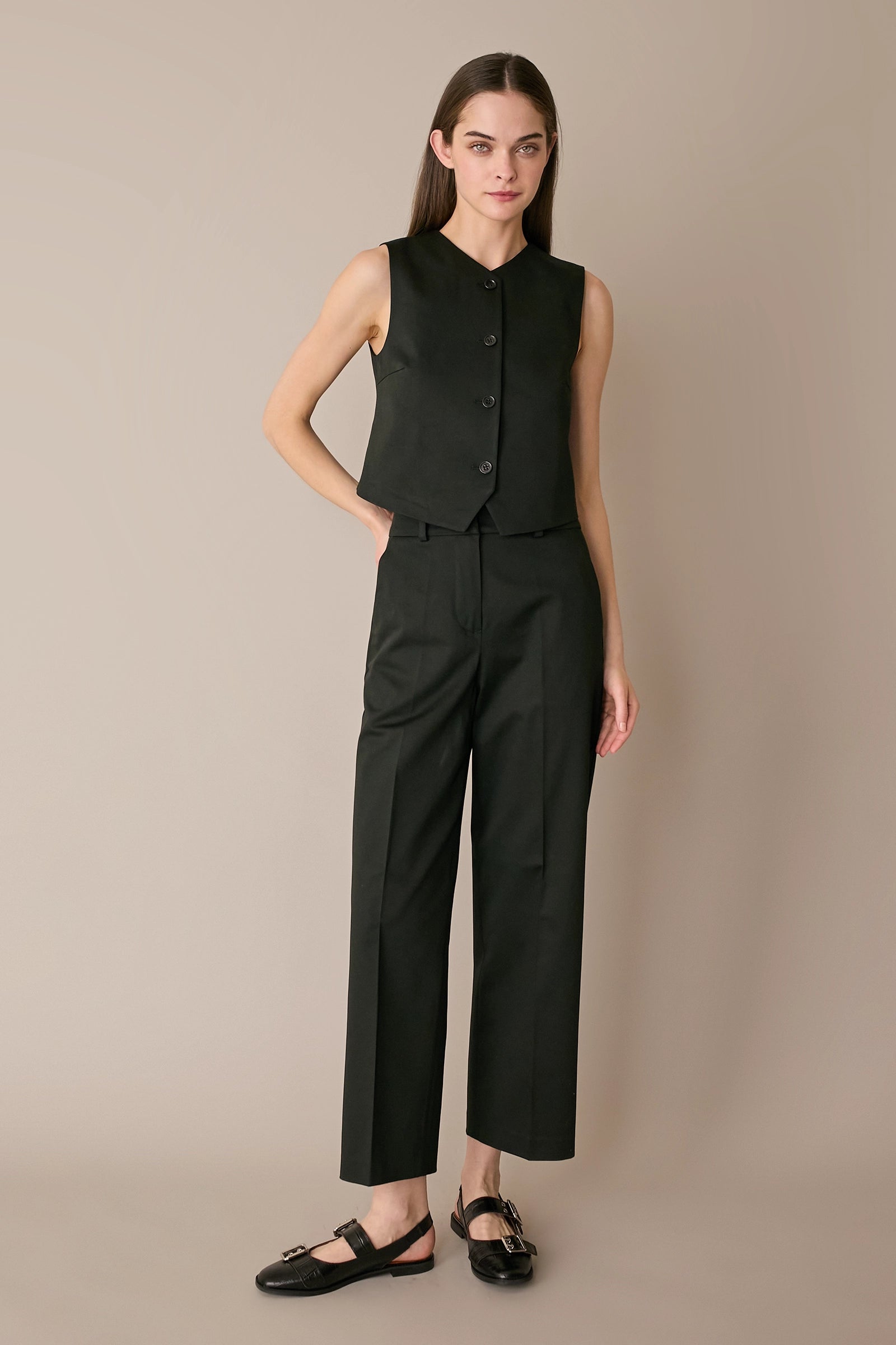 Pantaloni in cotone con cintura