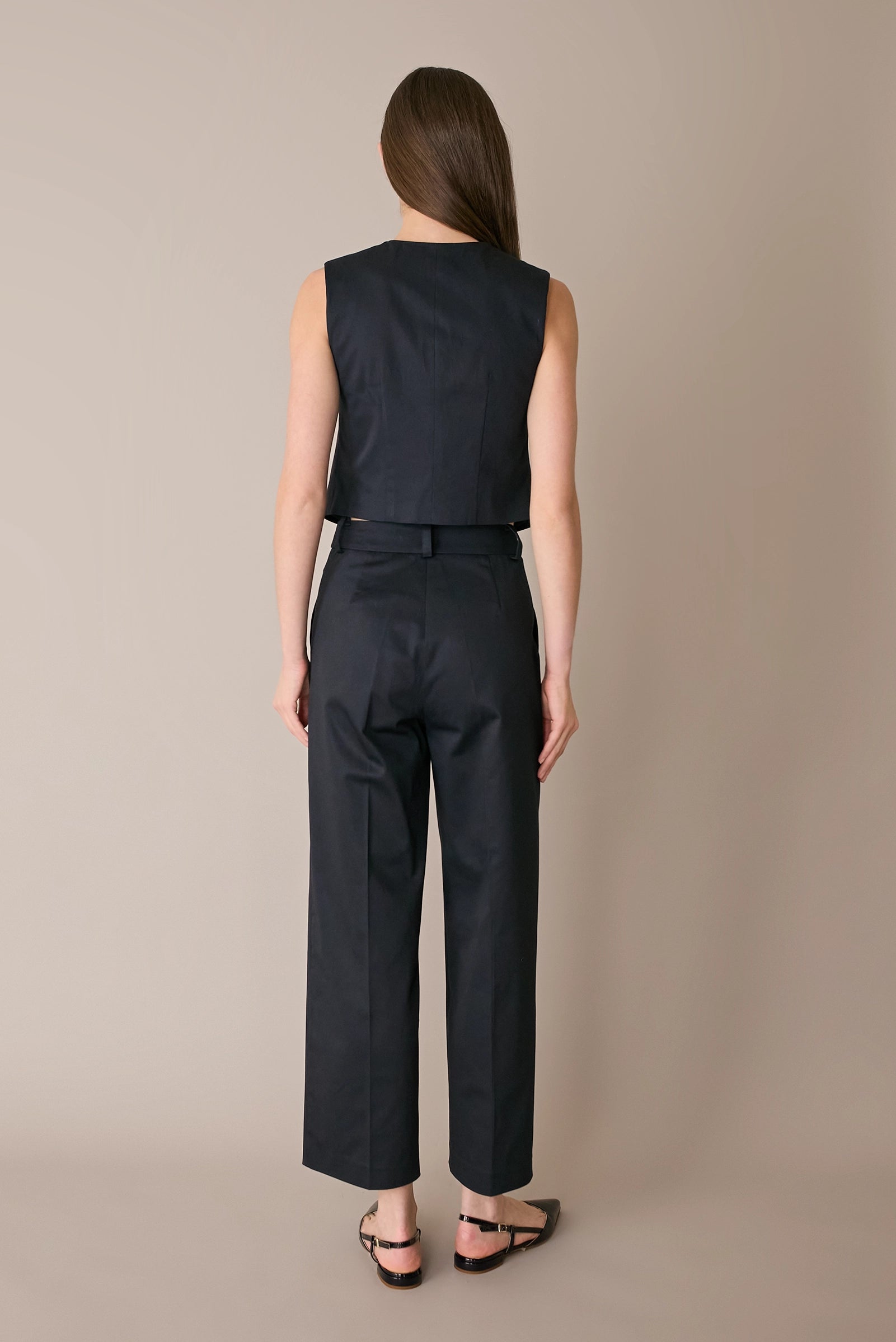 Pantaloni in cotone con cintura