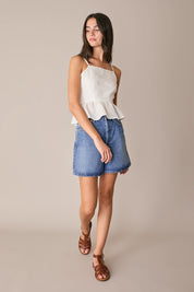 Open-back ruffle top