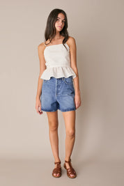Open-back ruffle top