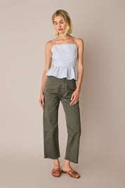 Open-back ruffle top