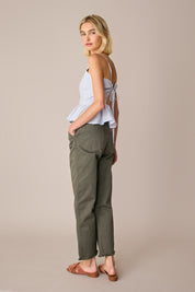 Open-back ruffle top