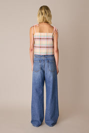 Spaghetti strap top with ruffles