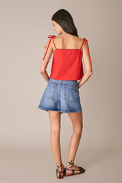 Top in cotone con serpentina