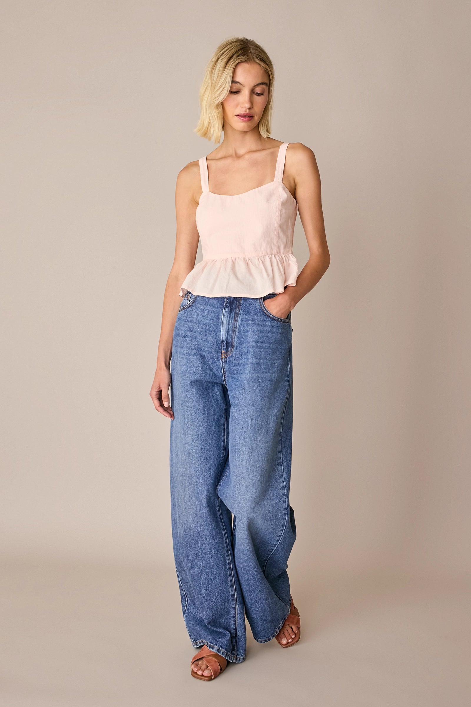 Cotton peplum top