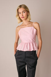 Open-back top with frill detail