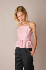 Open-back top with frill detail